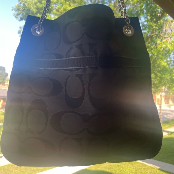 Coach Black and Gray Signature Shoulder Bag - Picture 7 of 10